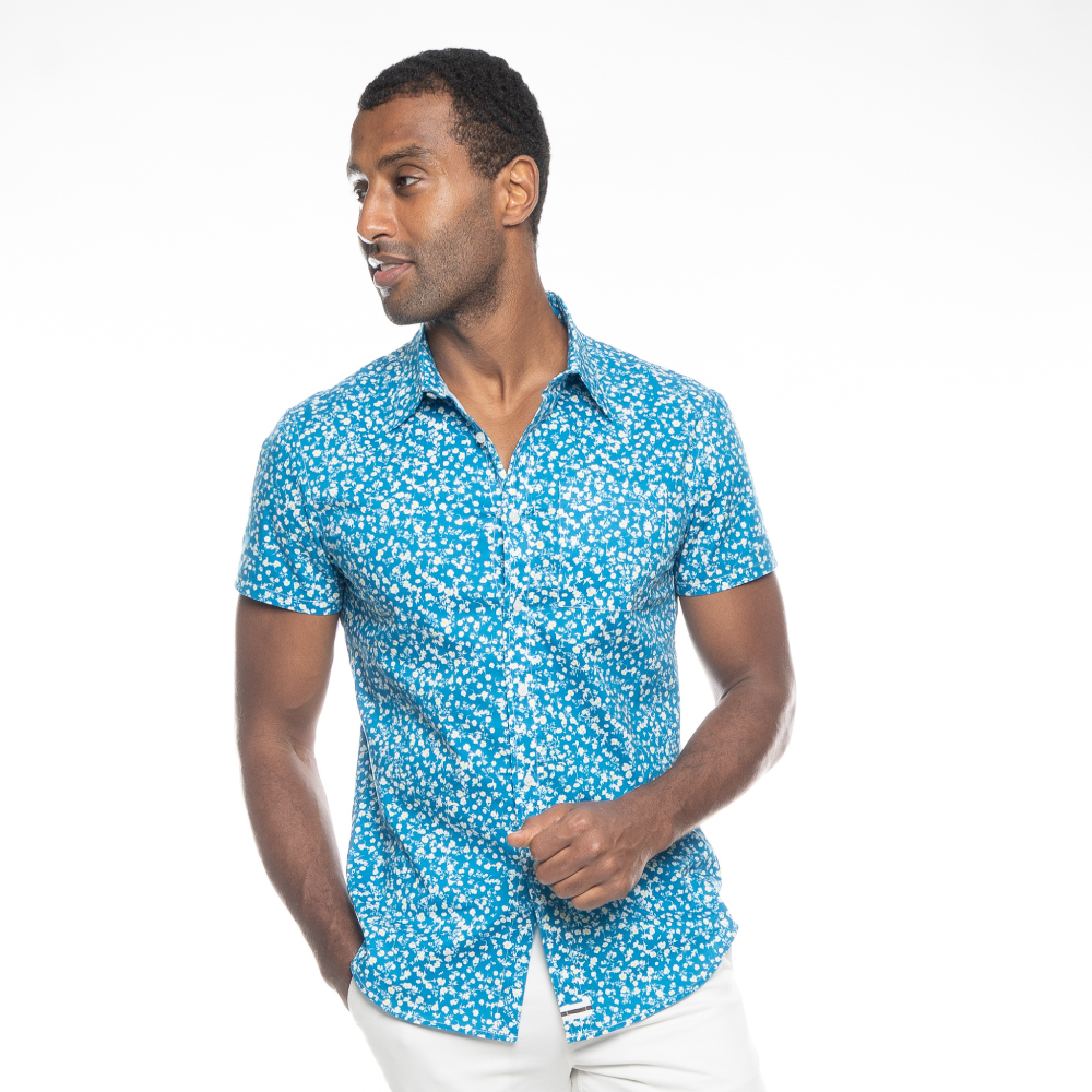Short Sleeve Men's Shirt Floral