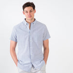 Navy White Short Sleeve Seersucker