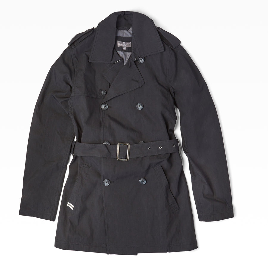 Black Entrenched Trench Jacket