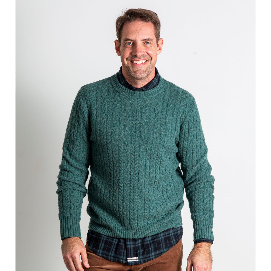 Breckenridge O-ring Zipper Cable Knit Sweater Grey