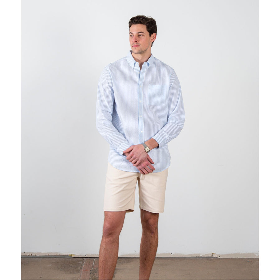 Light Blue Seersucker Shirt