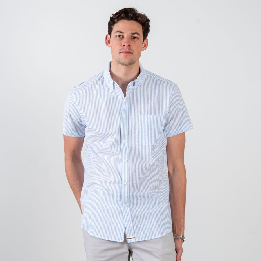 Light Blue Seersucker Shirt