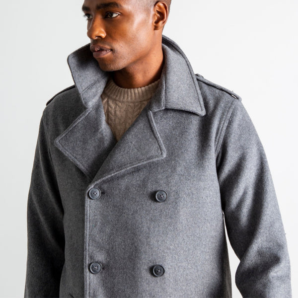 ジャケット・アウター 2way high neck pea coat Explorer_Grey_Wool_Peacoat_2_g