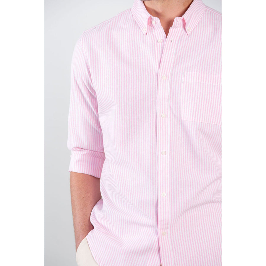 Mens Pink Striped Oxford