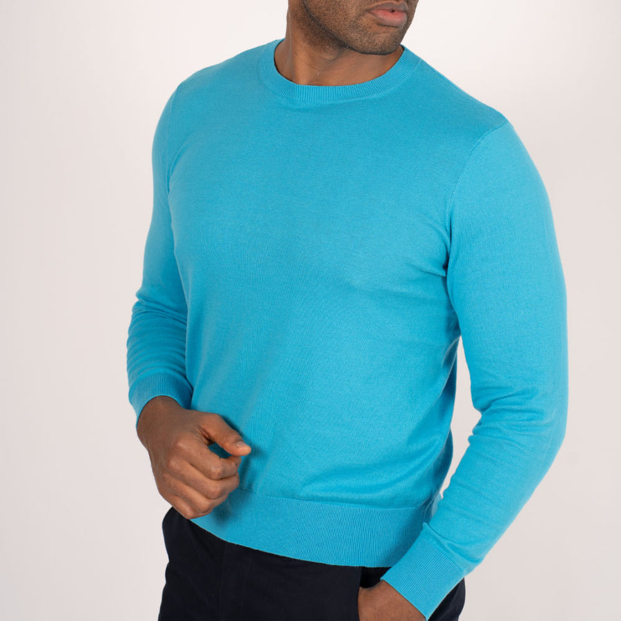 Blue Men's Crewneck Sweater