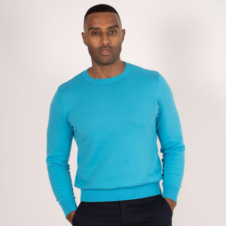 Blue Men's Crewneck Sweater