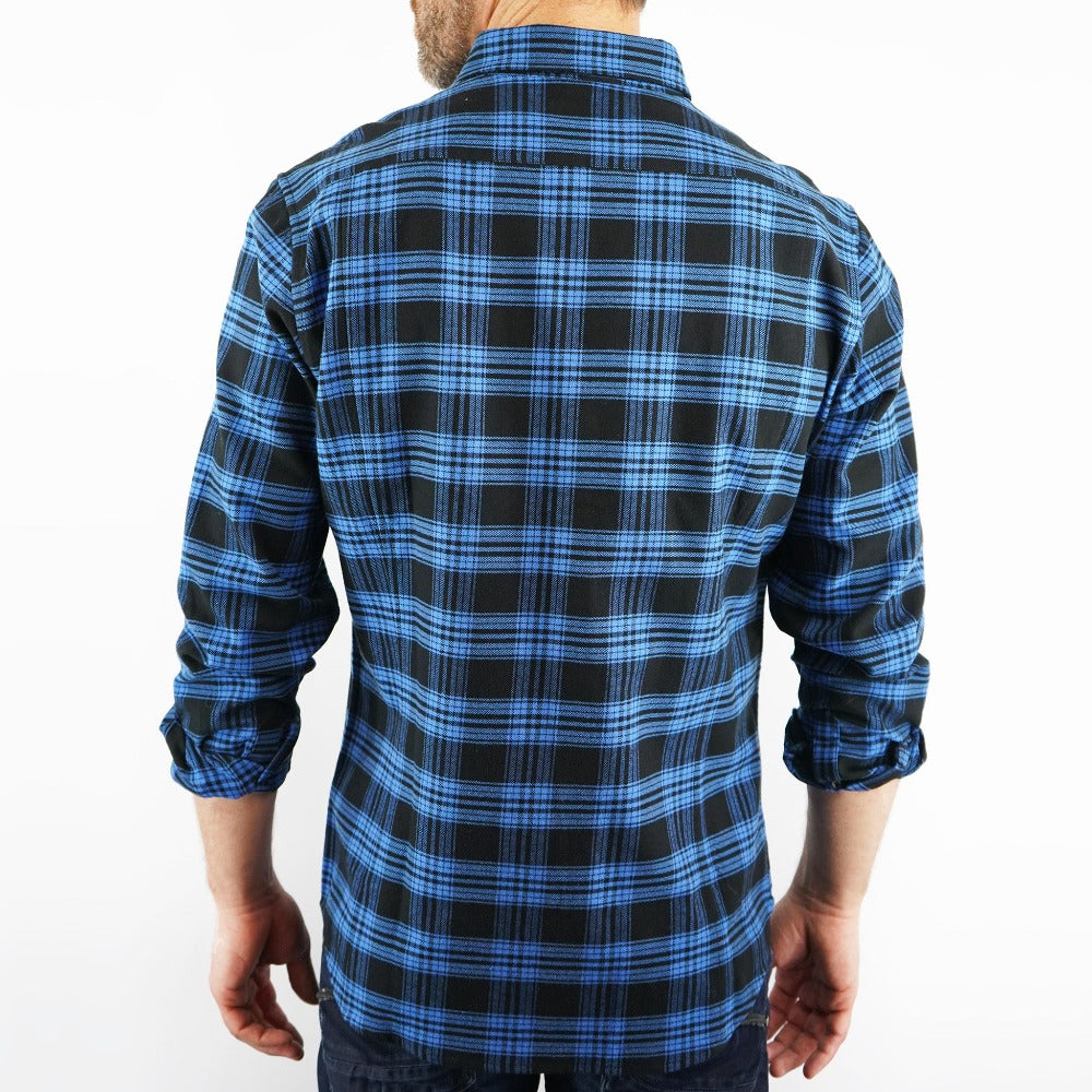 Long Sleeve Flannel Blue Men's Shirt 