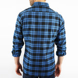 Long Sleeve Flannel Blue Men's Shirt 