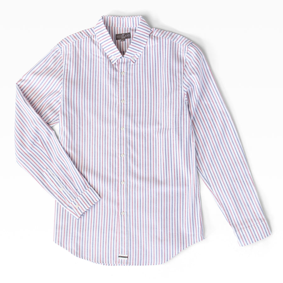 Red White and Blue Pinstripe Button Down