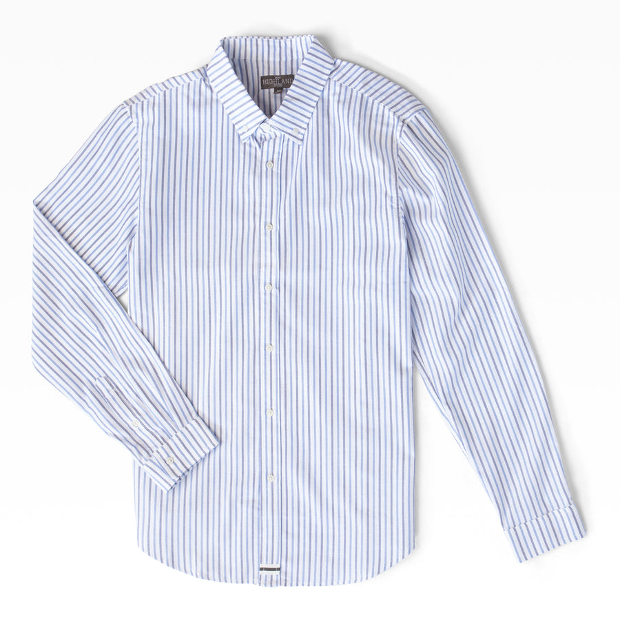Navy White and Blue Pinstripes Shirt