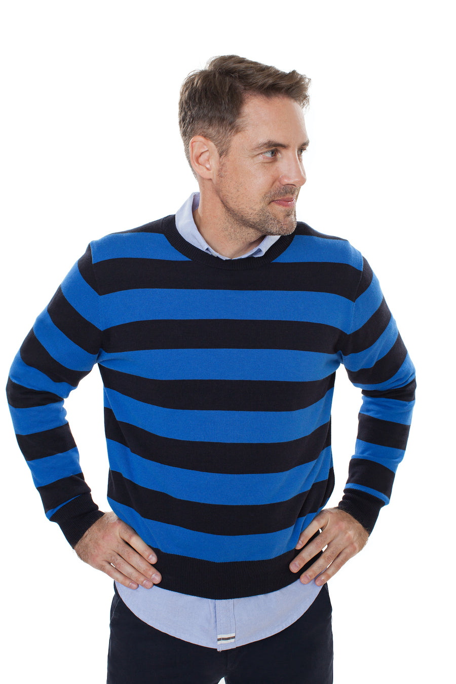 Blue Stripes Crewneck Sweater