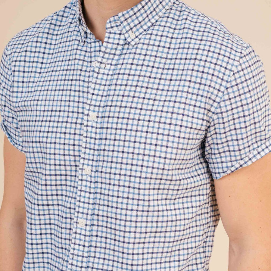 Plaid Short Sleeve Shirt for Men