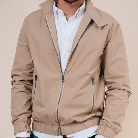 Classic Bomber Jacket in Cotton Twill Chino and Weatherproof Nylon